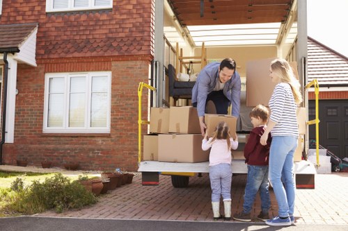 Moving boxes and furniture handled by removal companies in Sutton