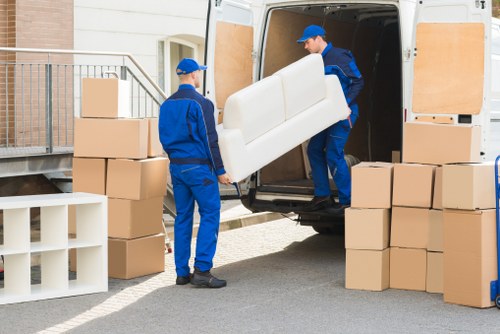 A carefully packed home move with protective wrapping
