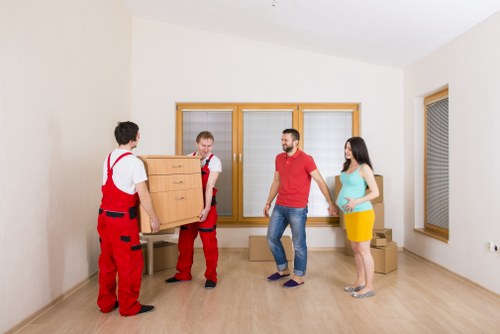 Furniture being moved carefully from a home in Sutton