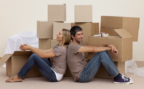 House movers preparing for a local move in Sutton
