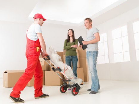 Loading furniture into a removal vehicle