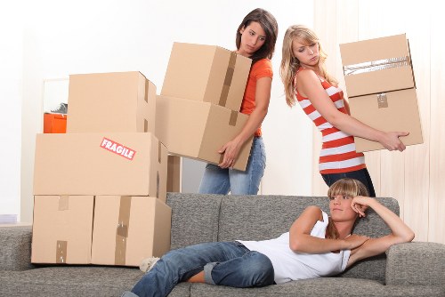 Boxes and household items prepared for removals service