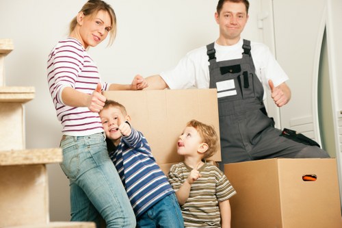 Household items being carefully loaded for a local Sutton relocation